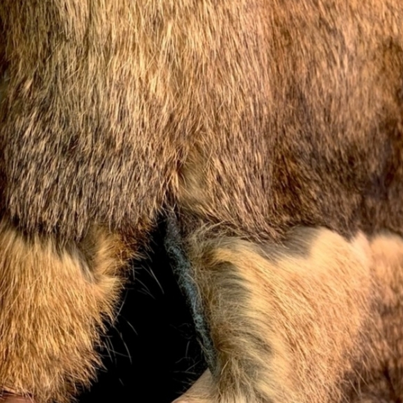 Vintage Elan 100% French Rabbit Fur Coat Size L Brown Mid Length - Picture 10 of 10